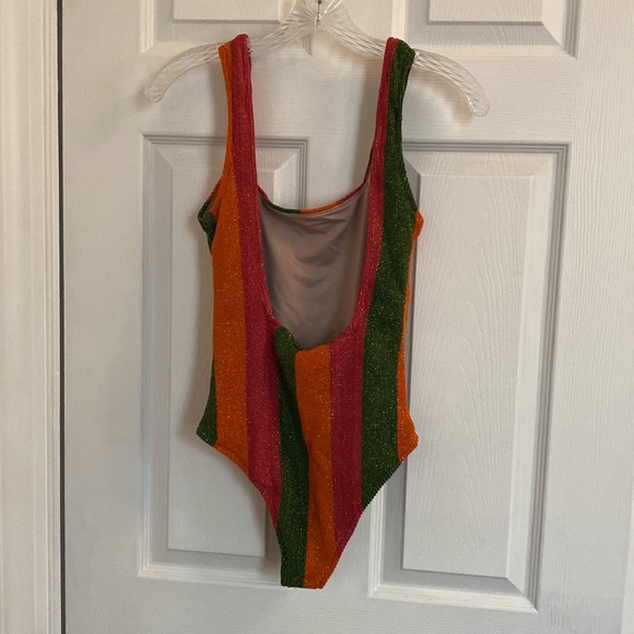 FARM Rio | Shimmering Striped One-Piece Swimsuit - Picture 8 of 12